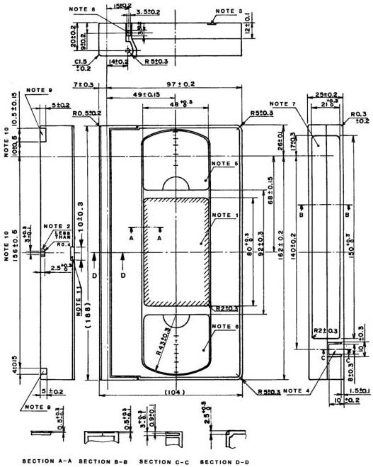 Figure 1 – Top and side views of video cassette