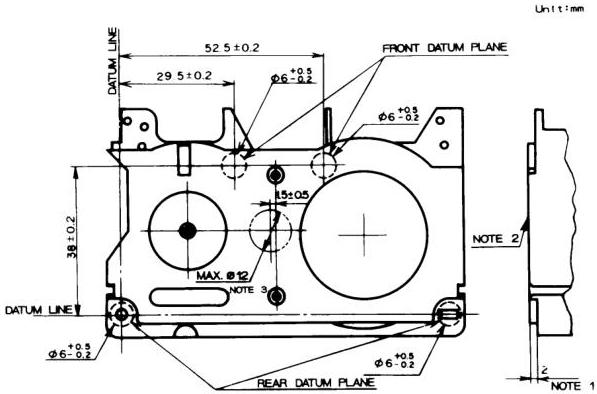 Figure 25 – Compact video cassette reference plane