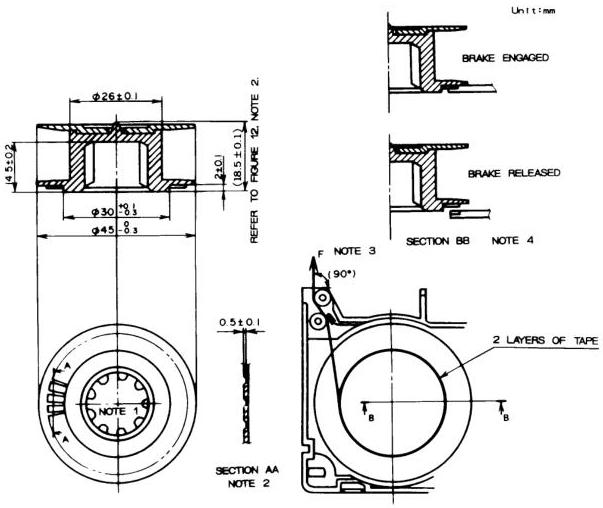 Figure 28 – Compact video cassette supply reel and reel brake